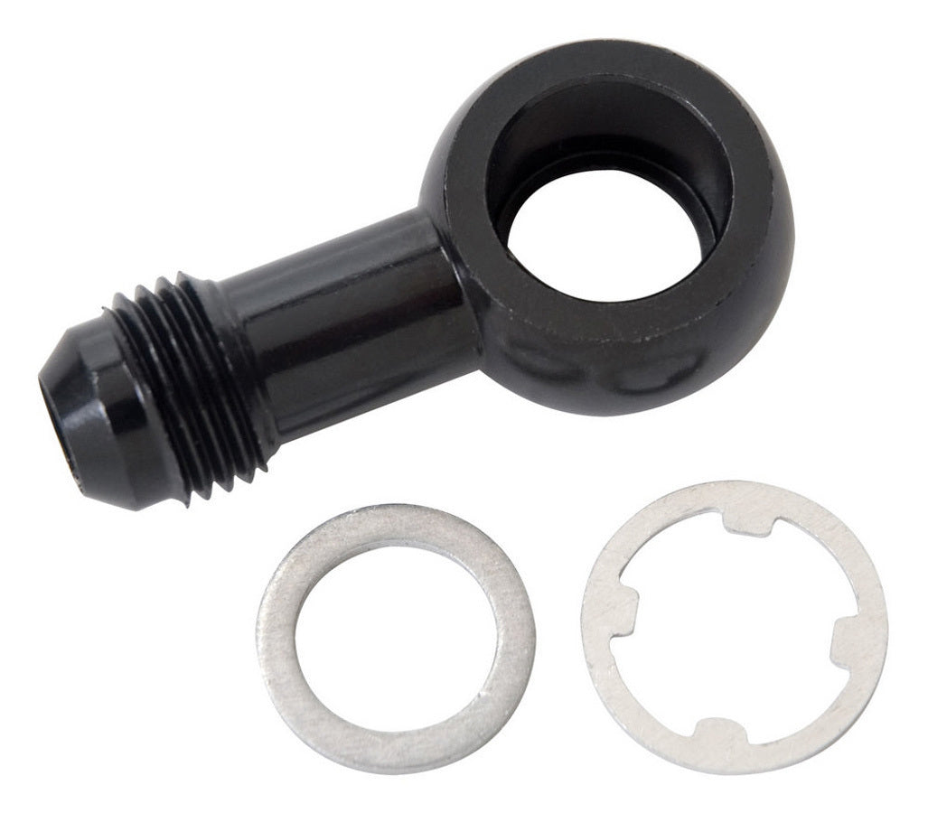 Russell 640913 6AN Male to 12mm Banjo Fitting, Aluminum, Black Anodized