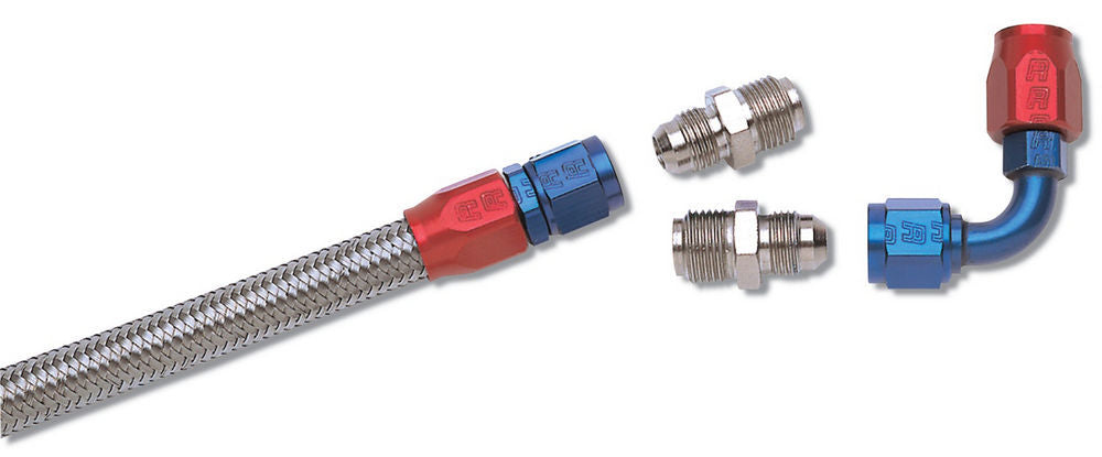 Russell 641020 Fuel Line Kit with Stainless Braided Hose and AN Fittings for Quadrajet Carburetors