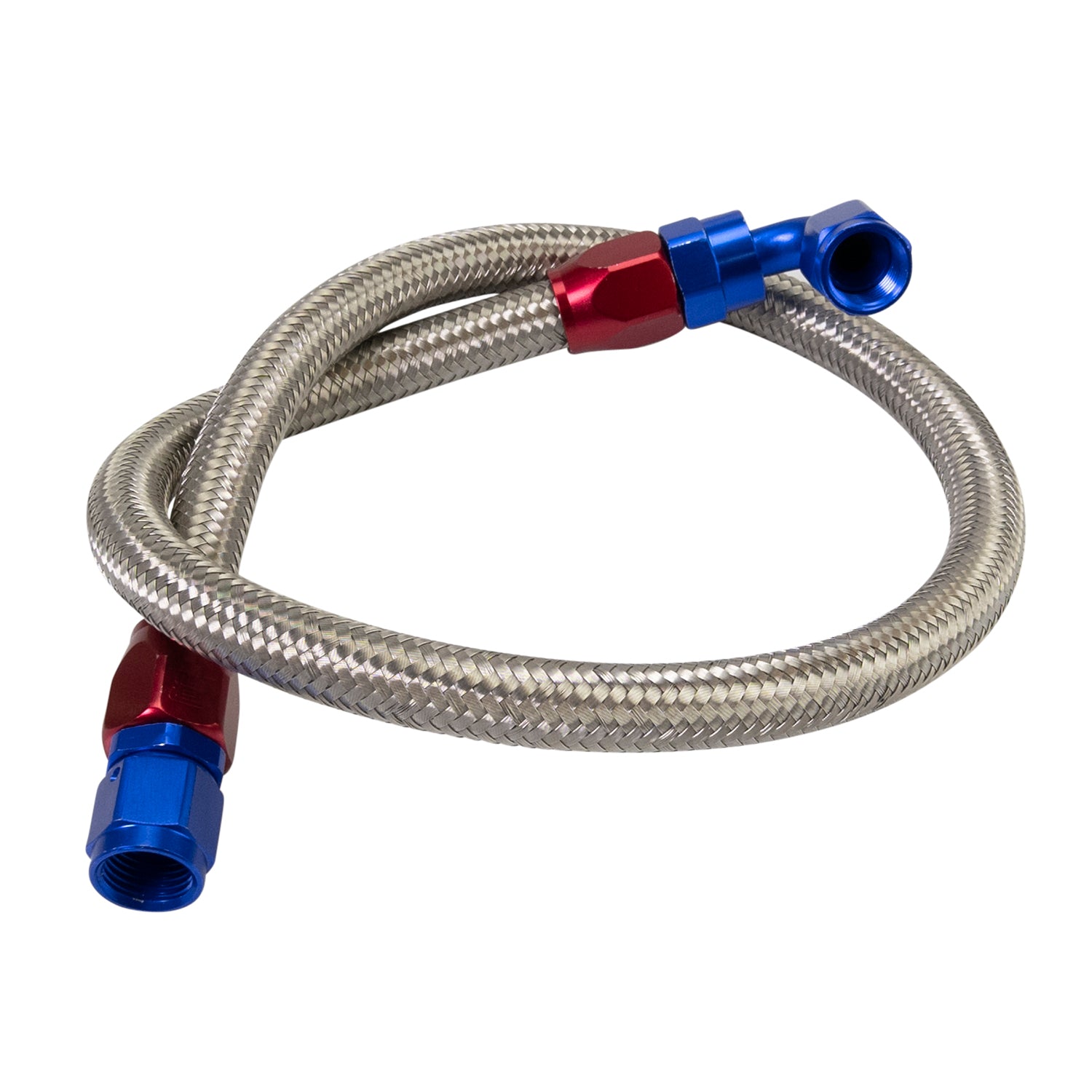 Russell 641030 Fuel Line Kit with 6 AN Braided Stainless Steel and Aluminum Blue/Red Anodized Fittings for Fuel Pump to Carburetor Connection