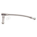 Russell #641091 Fuel Line Kit for Holley 4150 Carburetor with 3/8 Inch NPT Female Inlet and Dual 7/8-20 Inch Male Outlets, Braided Stainless Steel, Silver Finish