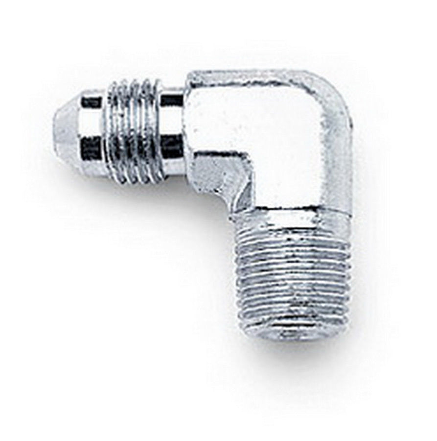 Russell 642791 Endura Fitting, 3 AN Male to 1/8 Inch NPT Male, 90 Degree Steel Nickel Plated