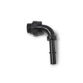 Russell 644053 Fuel Line Adapter Fitting 90 Degree 6AN Male O-Ring to 3/8 Inch SAE Male Quick Disconnect Aluminum Black Anodized