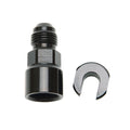 Russell EFI Adapter Fitting -6AN Male to 3/8 Inch SAE Quick Disconnect Aluminum Black Anodized