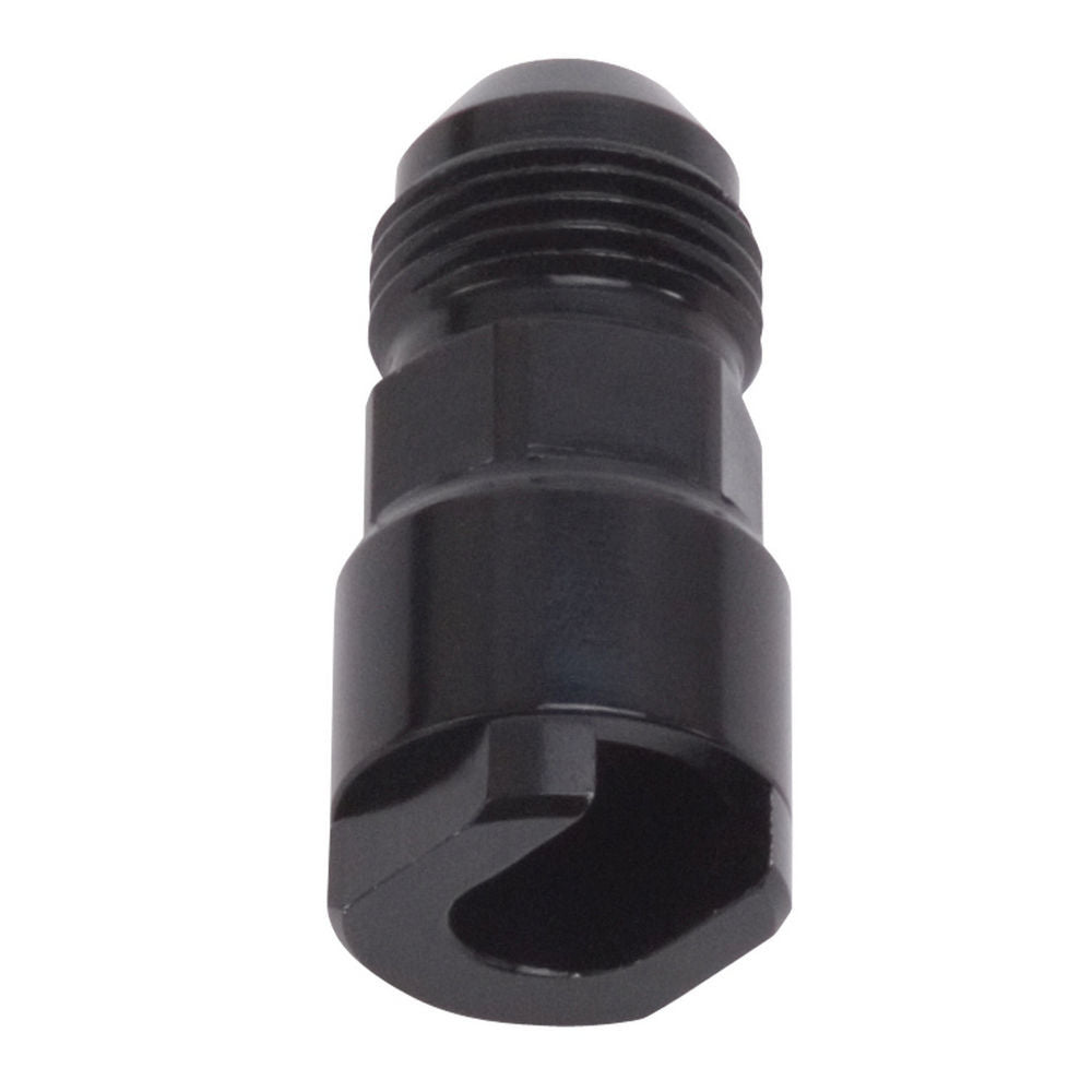 Russell EFI Adapter Fitting -8AN Male to 3/8 Inch SAE Female Quick Disconnect Aluminum Black Anodized Part 644133
