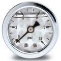 Russell 650390 Mechanical Fuel Pressure Gauge 0-15 PSI Liquid Filled 1-1/2 Inch Diameter