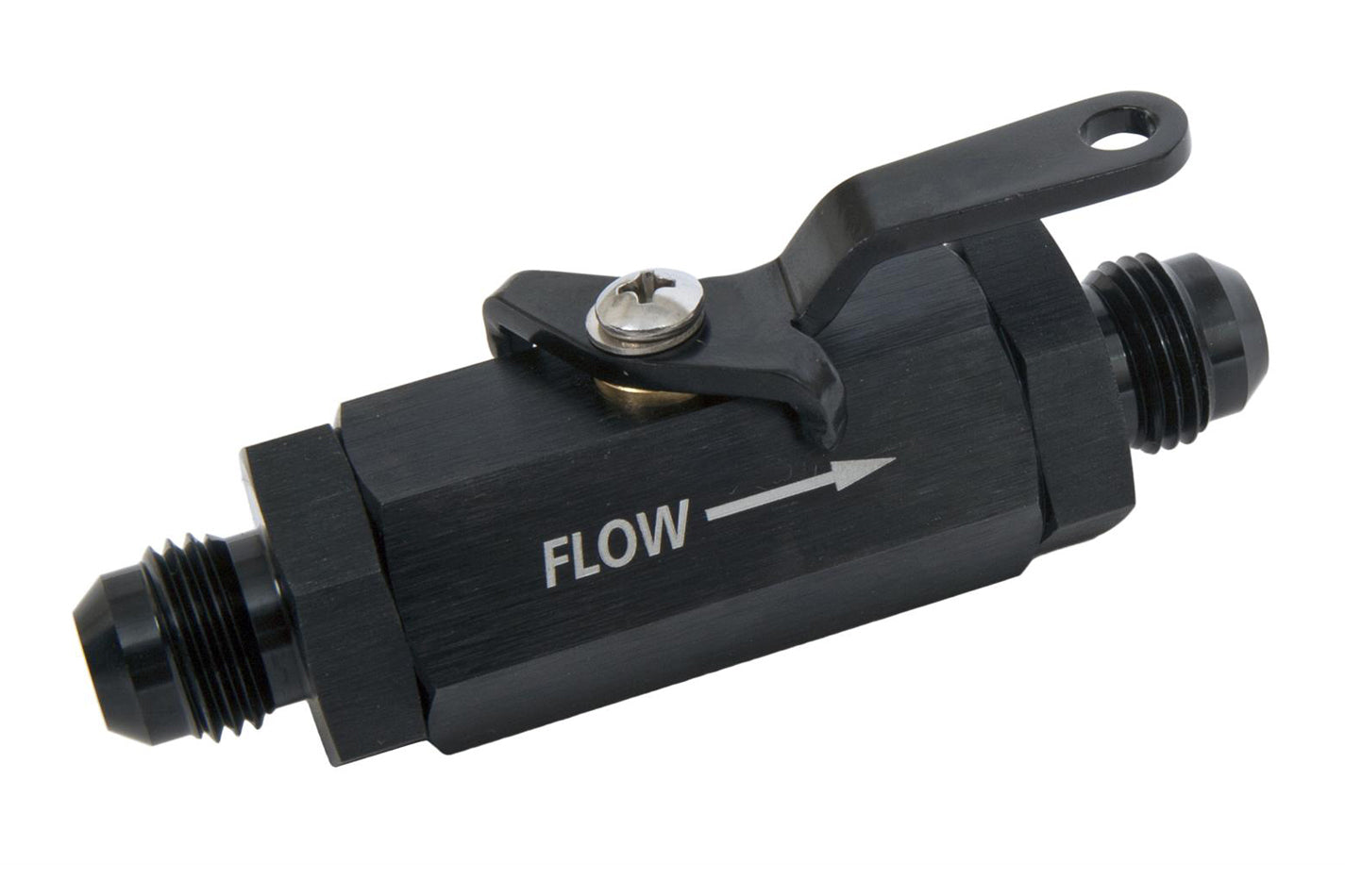 Russell 650633 Shutoff Valve - 6 AN Male to 6 AN Male Aluminum Black Anodized