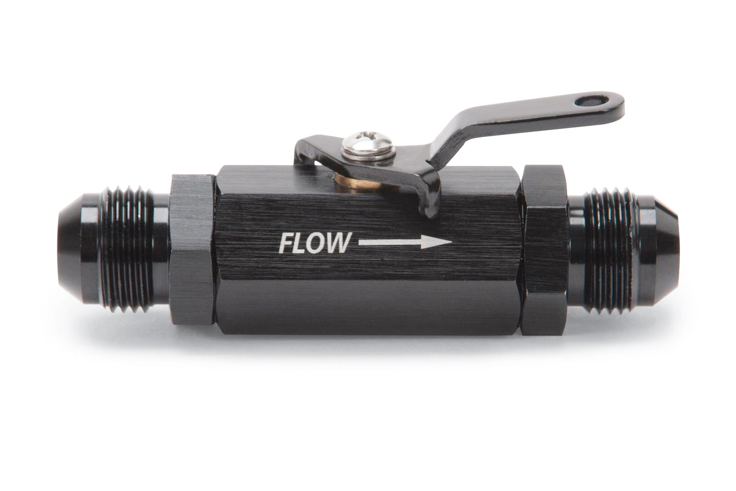 Russell 650643 Shutoff Valve 8AN Male Aluminum Black Anodized