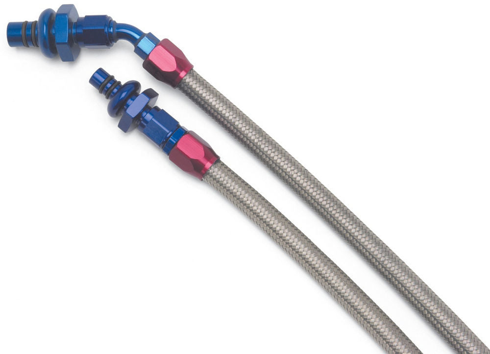 Russell 651104 Fuel Line Kit for 1987-1993 Ford Mustang with Pre-Fit Stainless Braided Hose and AN Fittings