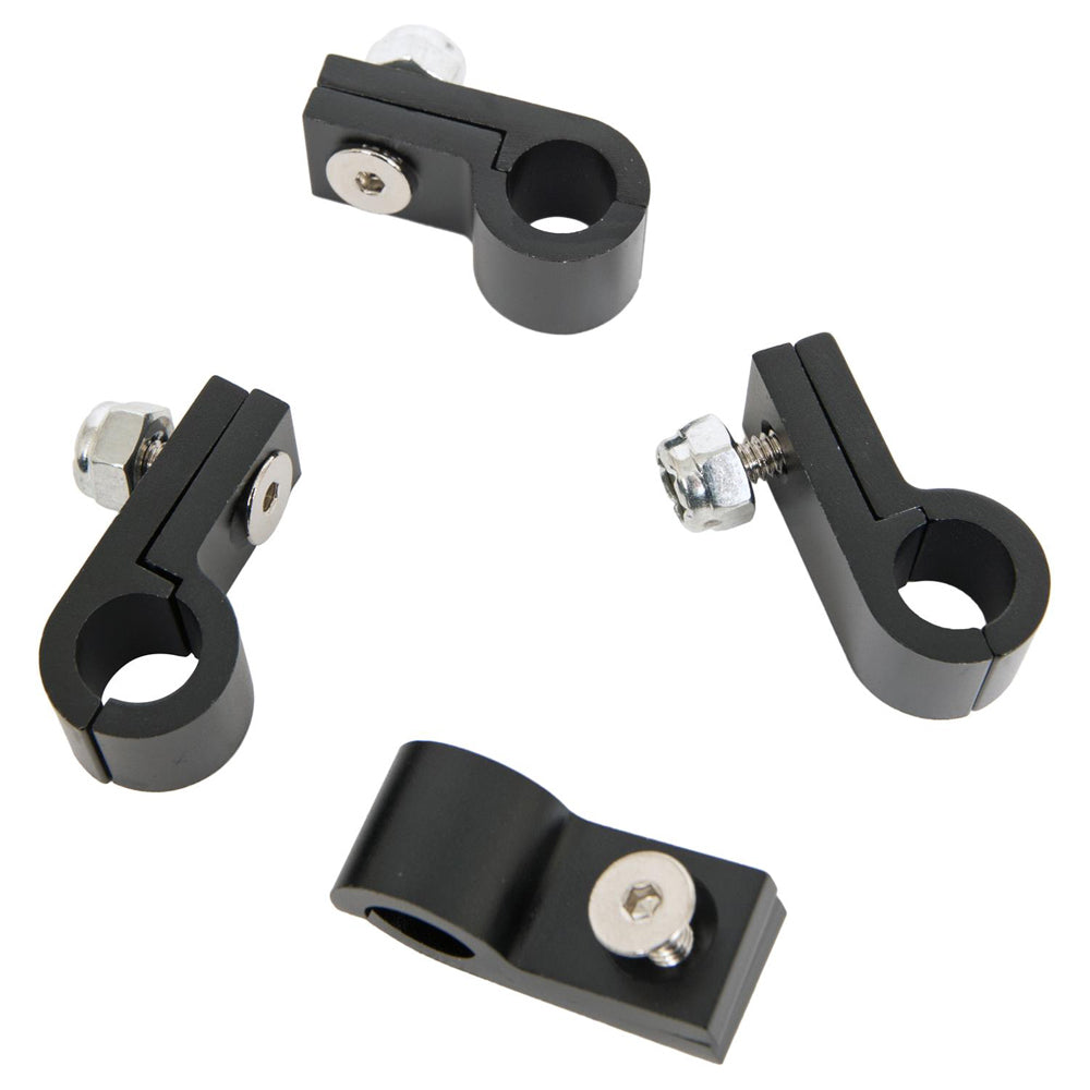 Russell 654253 Line Clamp 6AN Tubing Black Anodized, 0.375 Inch Inner Diameter, Set of 4