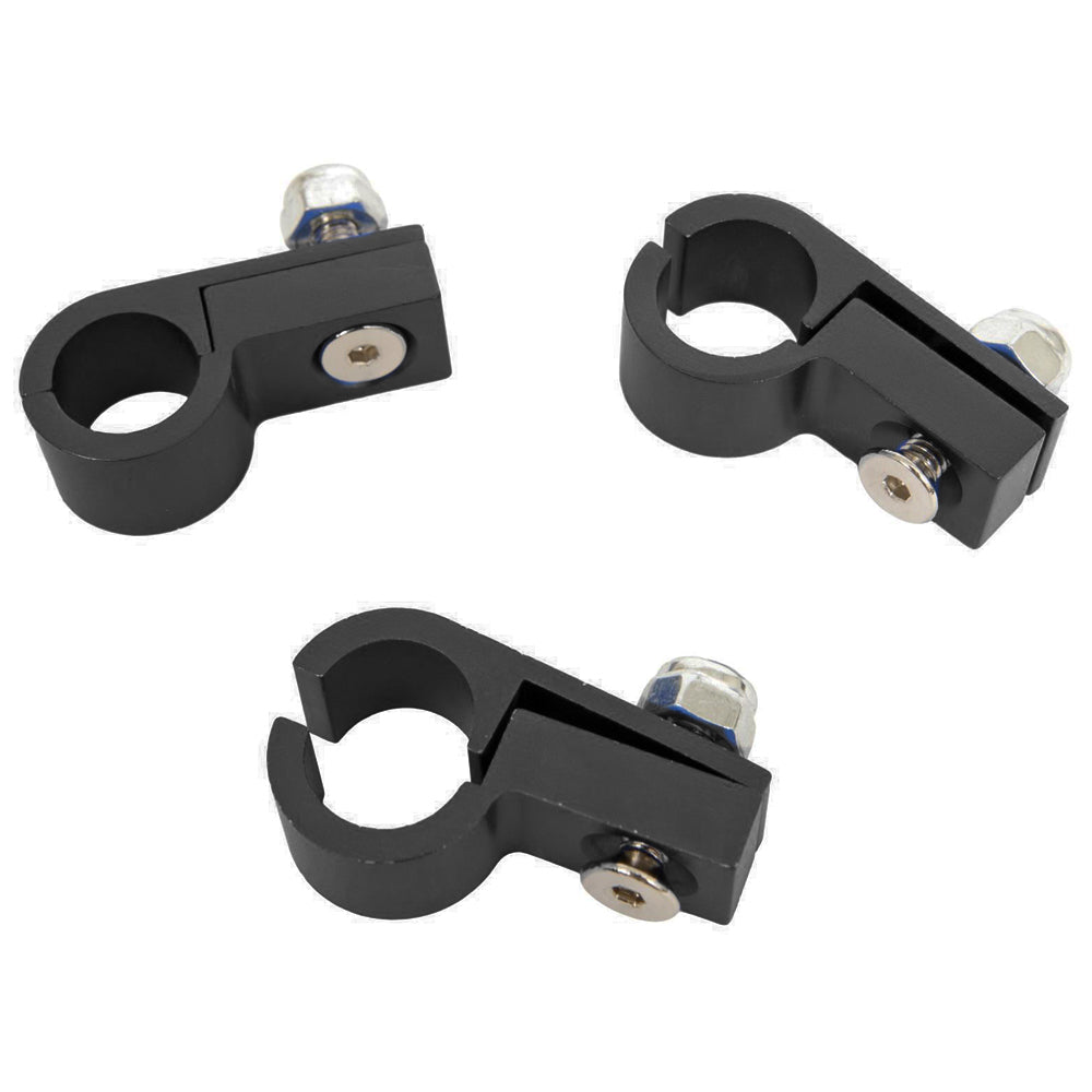 Russell 654263 Line Clamp 8AN Tubing Set of 3 Black Anodized Aluminum 0.5 Inch ID