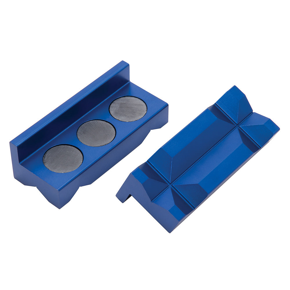 Russell 654420 Billet Aluminum Vice Jaws Blue Anodized Pair