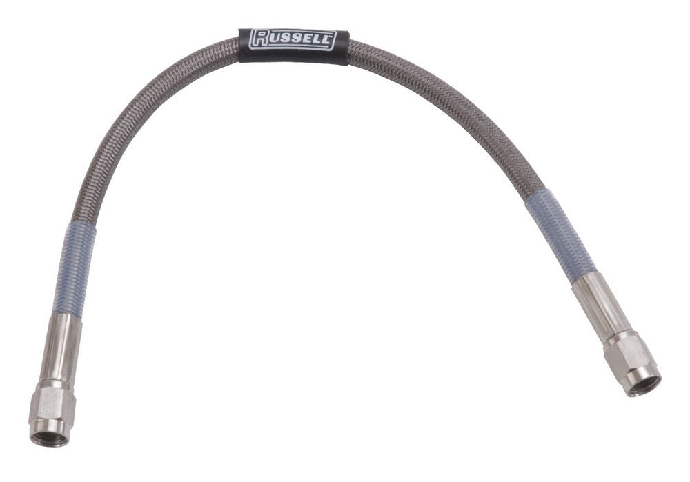 Russell 656302 Endura Braided Stainless Steel Hose Assembly with PTFE Lining, 13 Inch, 3AN Female to 3AN Female