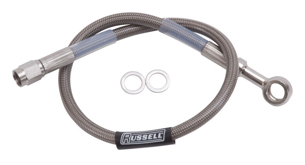 Russell 657302 Endura Brake Hose Assembly with 10mm Banjo and 3AN Fittings, 13 Inch Length