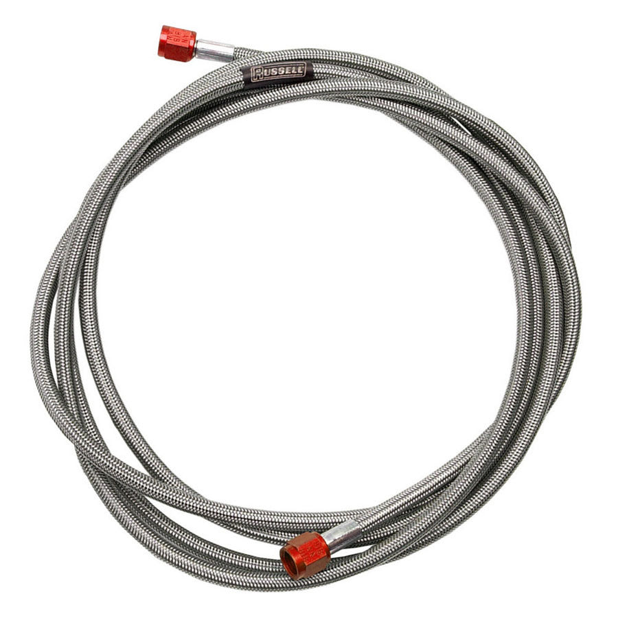 Russell 658170 3AN Premade PTFE Line with Braided Stainless and Red Anodized Aluminum Fittings, 36 Inch Length