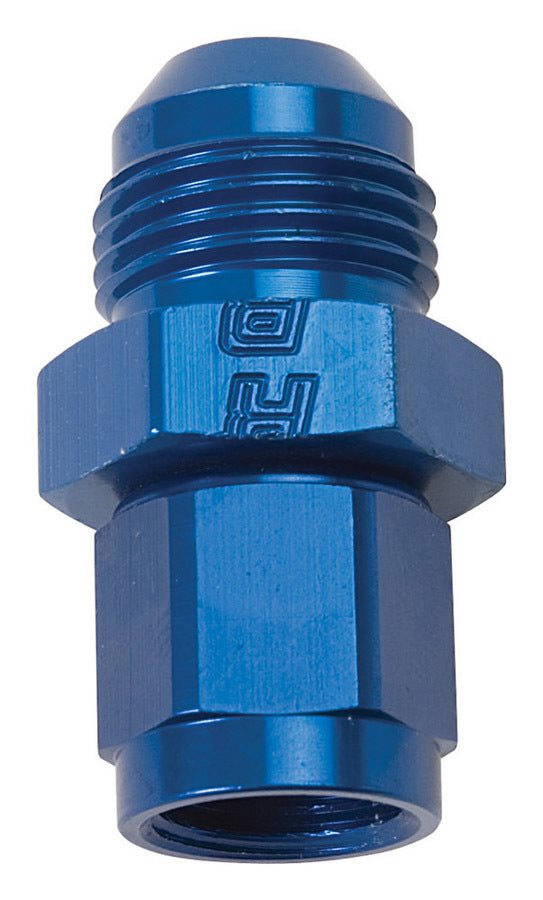 Russell 659960 Straight Adapter Fitting, 6AN Female to 8AN Male Aluminum Blue Anodized