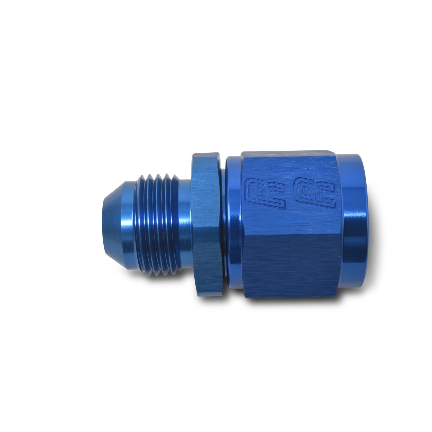 Russell 660010 8AN Female to 4AN Male Adapter Coupling Nut Aluminum Blue Anodized