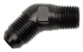 Russell 660103 6AN to 45 Degree 1/8 Inch NPT Male Adapter, Aluminum Black Anodized