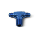 Russell 660120 6AN to 3/8 Inch NPT Aluminum Adapter Tee with Blue Anodized Finish