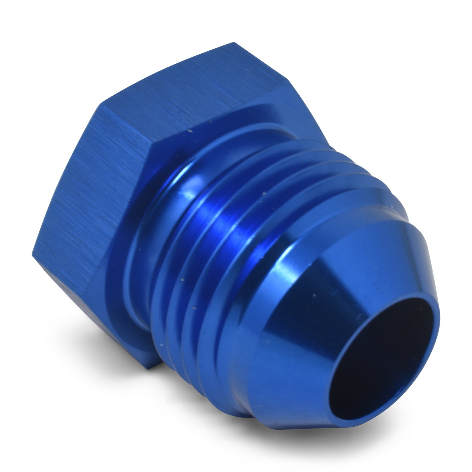 Russell 660170 3AN Flare Plug Adapter with Hex Head and Blue Anodized Aluminum