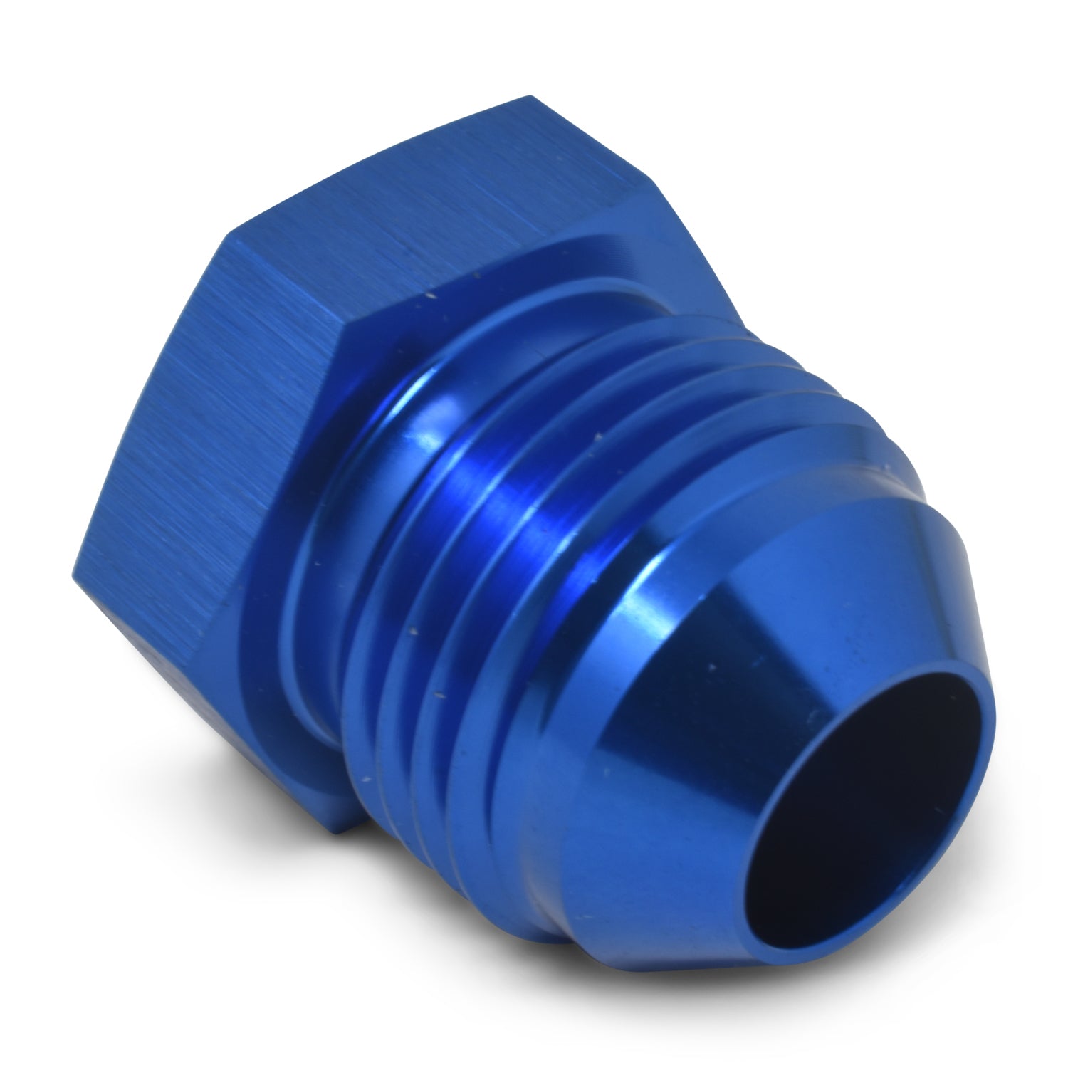 Russell 660180 4AN Flare Plug Adapter Aluminum Blue Anodized