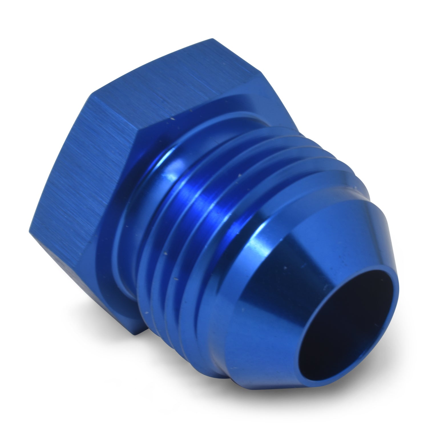 Russell 660190 6AN Flare Plug Adapter Blue Aluminum
