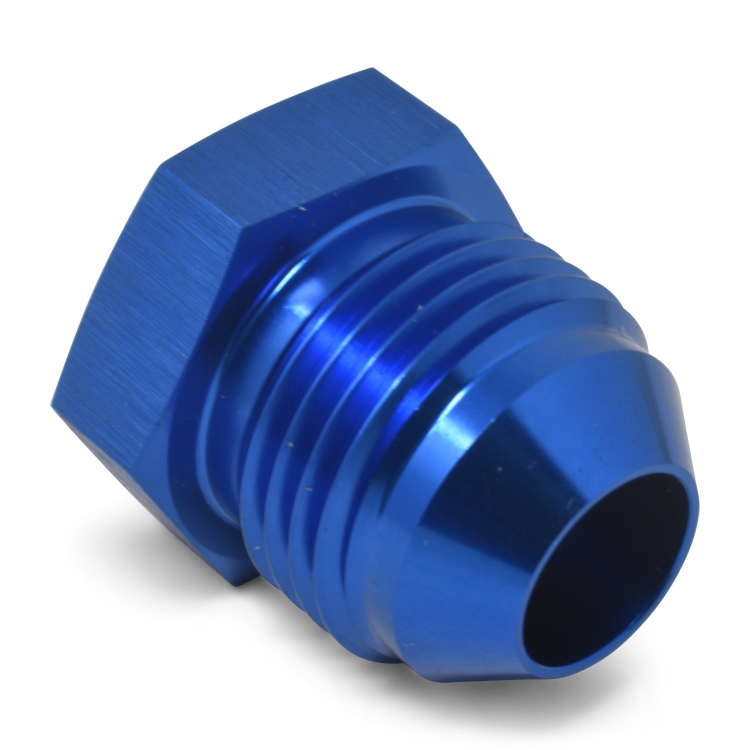 Russell 660210 10AN Flare Plug Adapter with Hex Head and Blue Anodized Aluminum