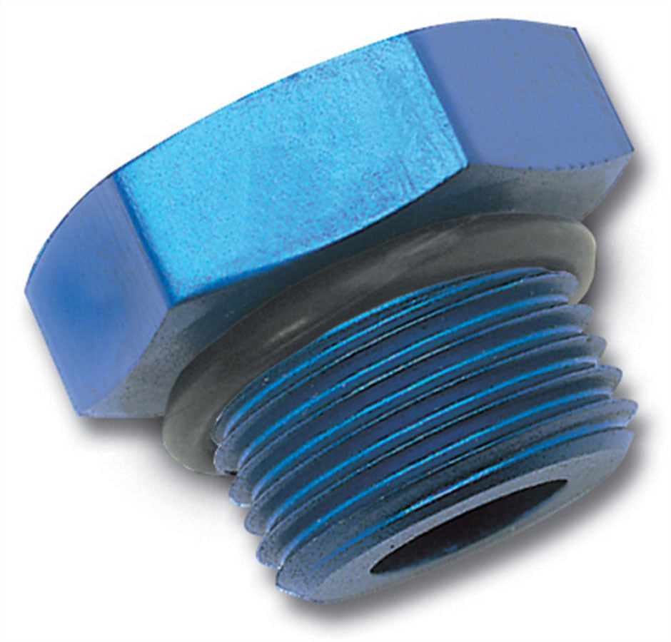 Russell Part 660290 Plug O-Ring Port for -10 AN Fittings, Aluminum Blue Anodized