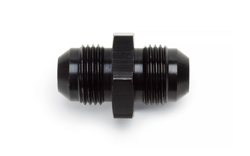 Russell 660353 P/C #6 Union Flare Fitting, Straight, 6 AN Male to 6 AN Male, Aluminum Black Anodized