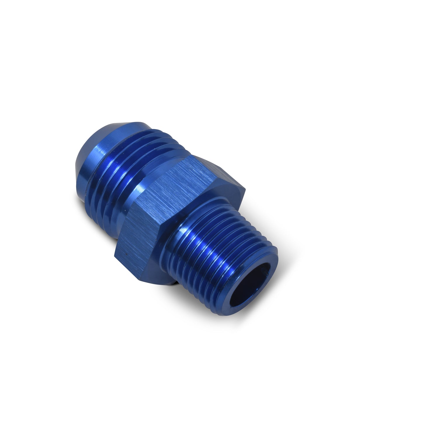 Russell 660410 3AN Male to 1/8 Inch NPT Male Fitting Aluminum Blue Anodized