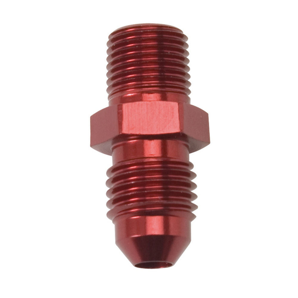 Russell 660424 4AN Male to 1/8 Inch NPT Male Adapter in Red Anodized Aluminum