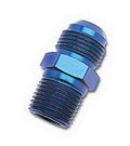 Russell 660460 #6 Flare to 3/8 Inch NPT Male Adapter Aluminum Blue Anodized