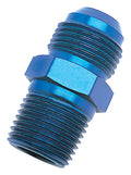 Russell Adapter Fitting #10 Male to 1/2 Inch NPT Male Aluminum Blue Anodized