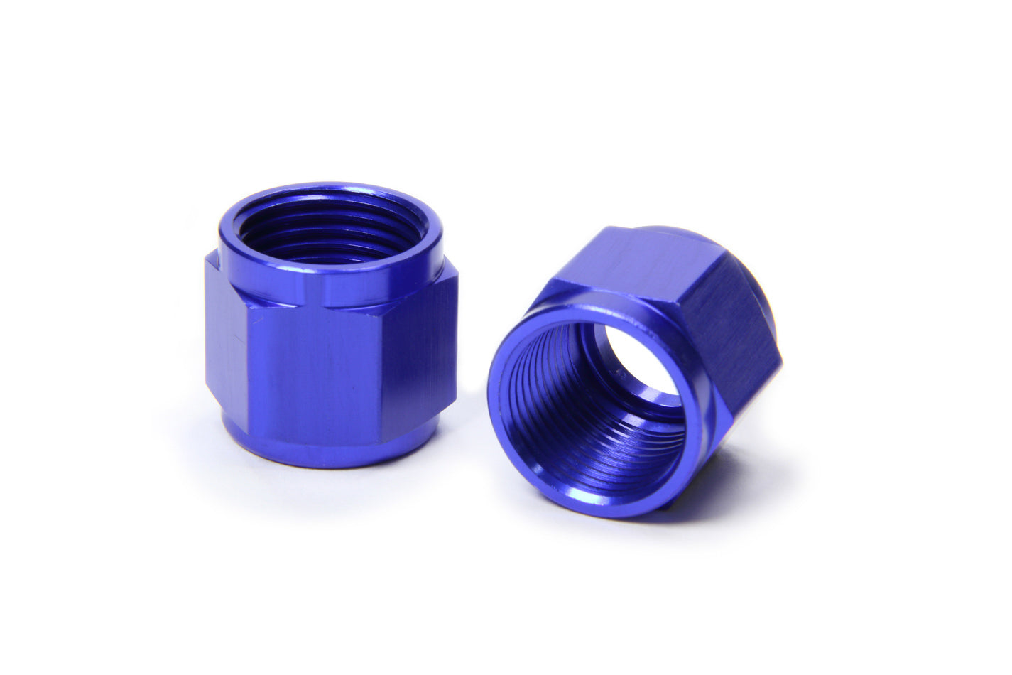Russell 660580 #8 Aluminum Tube Nut Pair for 1/2 Inch AN Fittings in Blue Anodized Finish