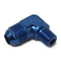 Russell 660790 3AN 90-Degree to 1/8 Inch NPT Male Aluminum Adapter with Blue Anodized Finish