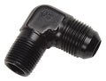 Russell 660833 6AN to 1/8 Inch NPT Male Adapter, 90 Degree, Aluminum, Black Anodized