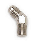 Russell 660951 Endura Adapter Fitting 6 AN Male to 1/4 Inch NPT Male 45 Degree Aluminum Nickel Anodized