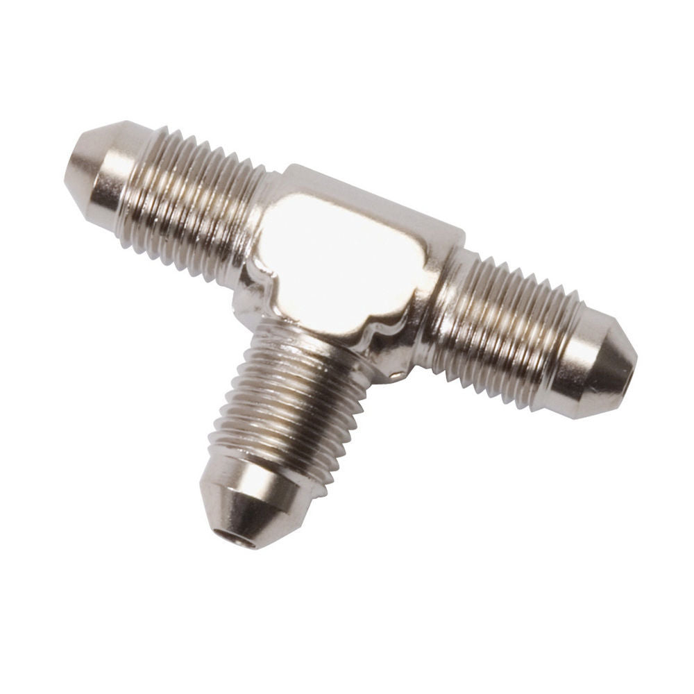 Russell 660991 Endura Flare Tee Fitting 3 AN Male Aluminum Nickel Anodized