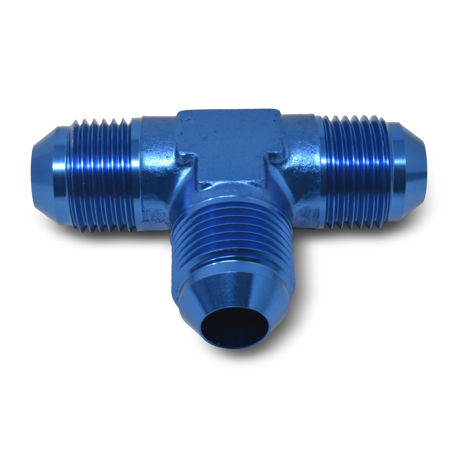 Russell 661030 8AN Male to 8AN Male Aluminum Blue Anodized Adapter Tee