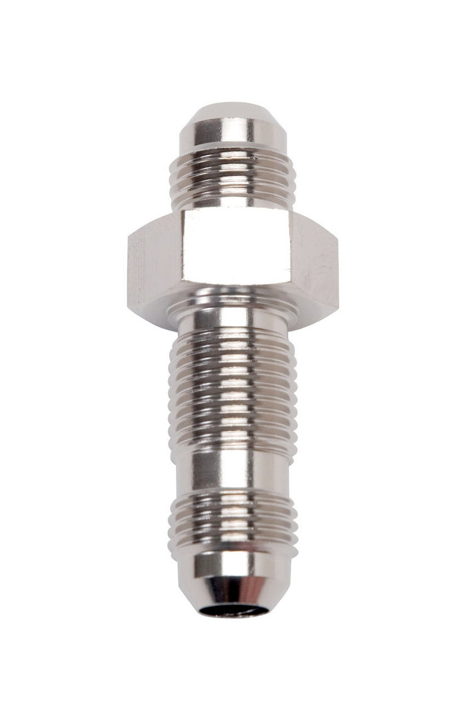 Russell 661161 Endura Bulkhead Fitting #3 Straight Aluminum Nickel Anodized