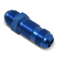 Russell 661170 4AN Straight Bulkhead Fitting with Blue Anodized Aluminum