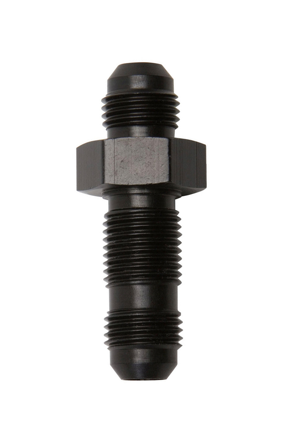 Russell 661183 #6 Straight Bulkhead Fitting with 6 AN Male Connections, Aluminum, Black Anodized