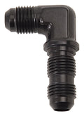 Russell 661253 6AN 90-Degree Male Bulkhead Adapter Fitting, Aluminum, Black Anodized