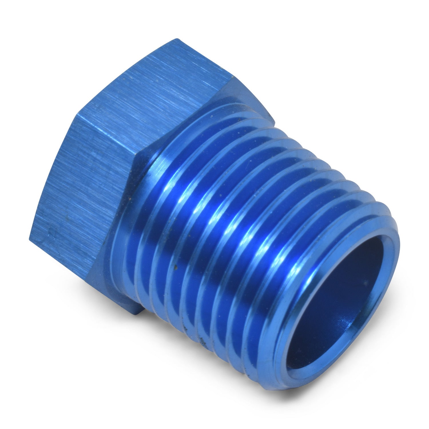 Russell 661560 3/8 Inch Male to 1/4 Inch Female NPT Aluminum Bushing with Blue Anodized Finish