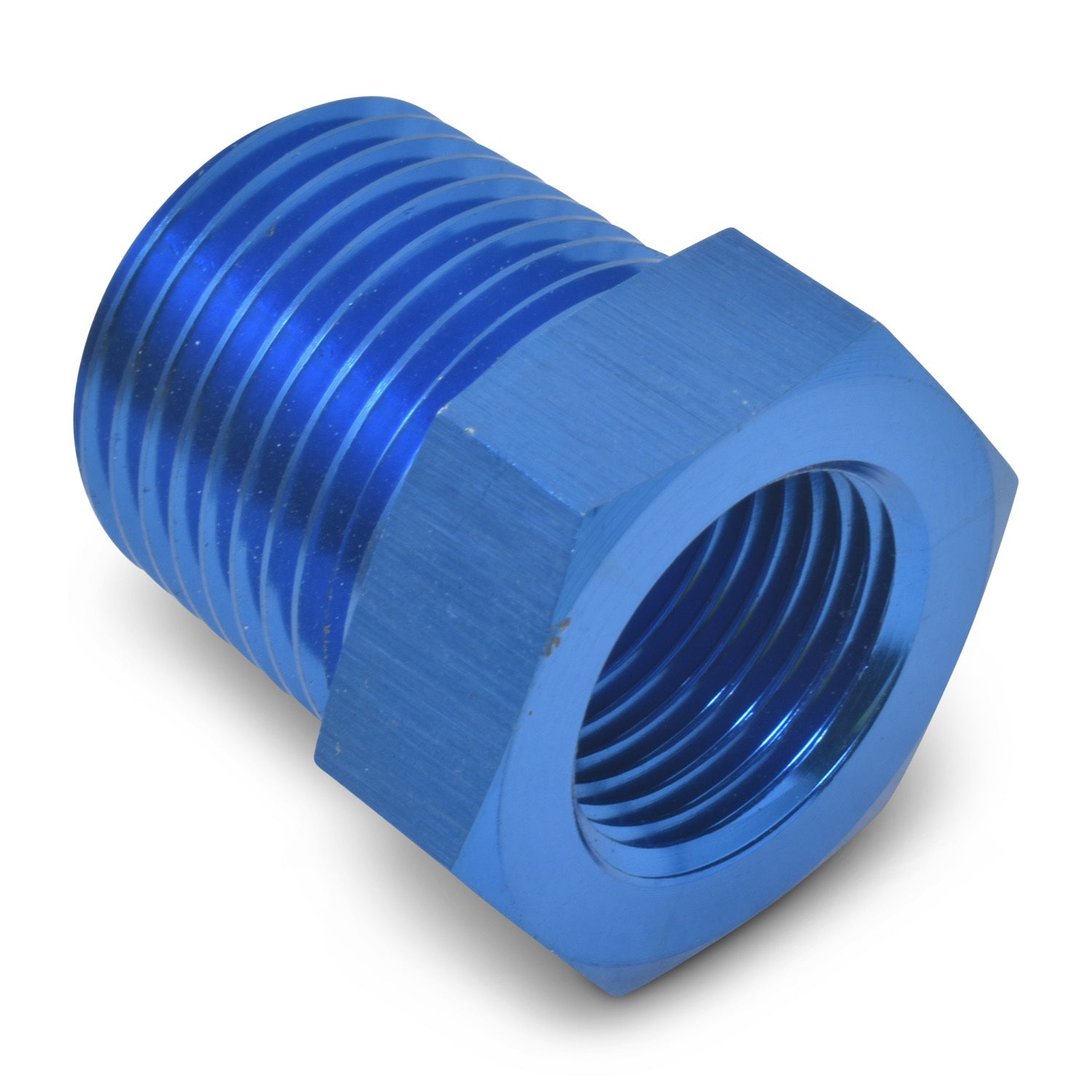 Russell 661570 3/8 Inch Male to 1/8 Inch Female NPT Aluminum Bushing with Blue Anodized Finish