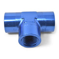 Russell 661710 1/8 Inch NPT Female Adapter Tee - Aluminum Blue Anodized Fitting