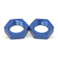 Russell 661890 6AN Bulkhead Fitting Nut Pair in Blue Anodized Aluminum