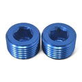 Russell 662030 1/8 Inch NPT Allen Pipe Plugs Blue Aluminum Pair