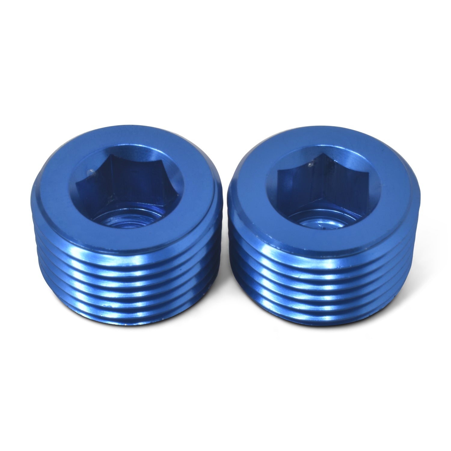 Russell 662030 1/8 Inch NPT Allen Pipe Plugs Blue Aluminum Pair