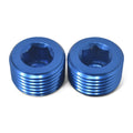 Russell 662070 3/4 Inch NPT Aluminum Allen Pipe Plugs Blue Pair