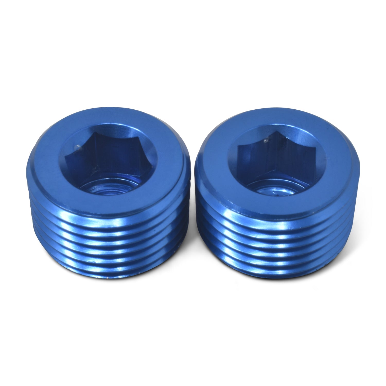 Russell 662070 3/4 Inch NPT Aluminum Allen Pipe Plugs Blue Pair